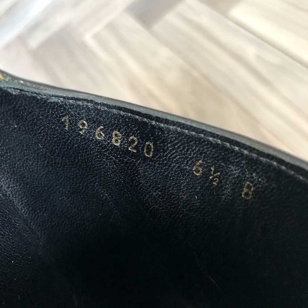 GUCCI Black Gold Patent Leather Peep Toe Booties 6 - Picture 7 of 8